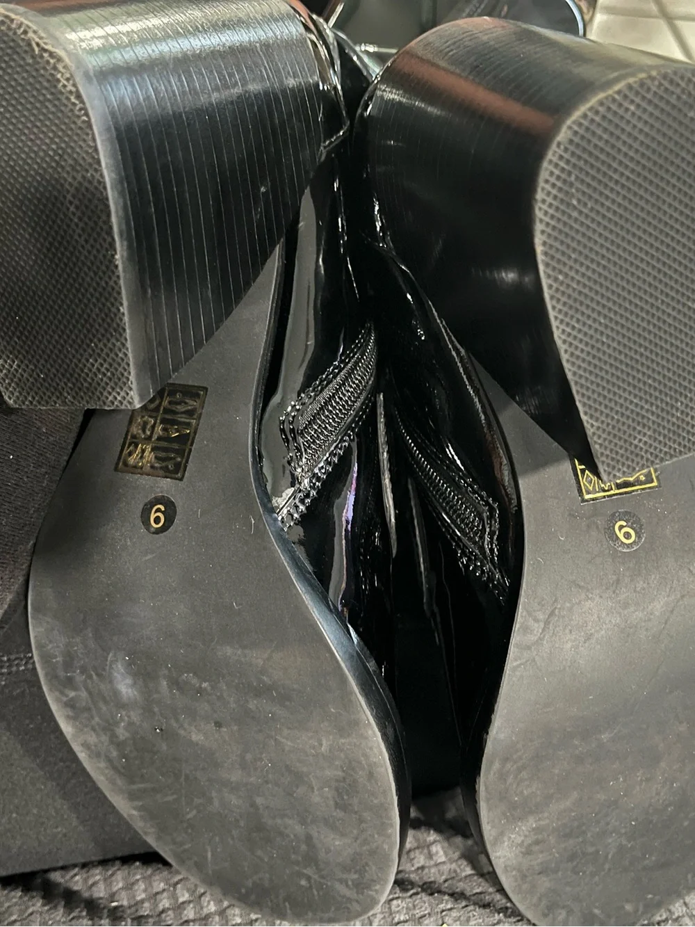 Jeffrey Campbell Black Patent Ankle Boots